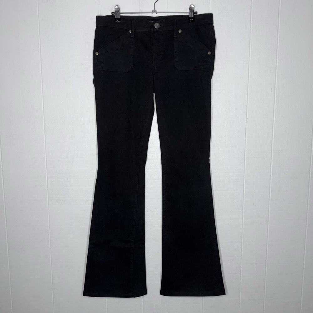 Rock & Republic Women’s Elizabeth Flare Jeans Flap Pockets Black Size 29
